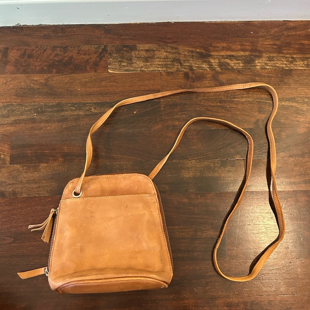 Latico Tan Leather Crossbody Bag